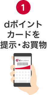 1 dポイントカードを提示・お買物